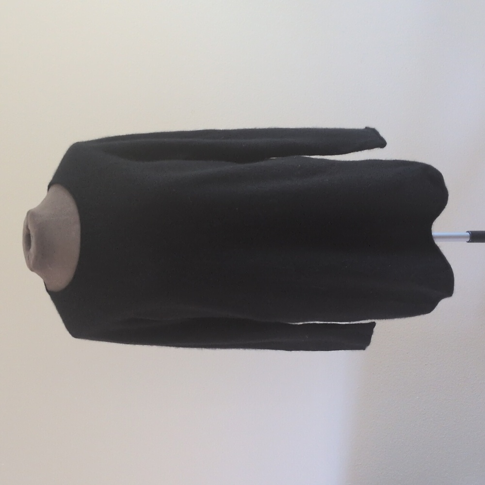 LUSSO 100% Cashmere Hallie Sweater MED Longline Tunic Sweater Black